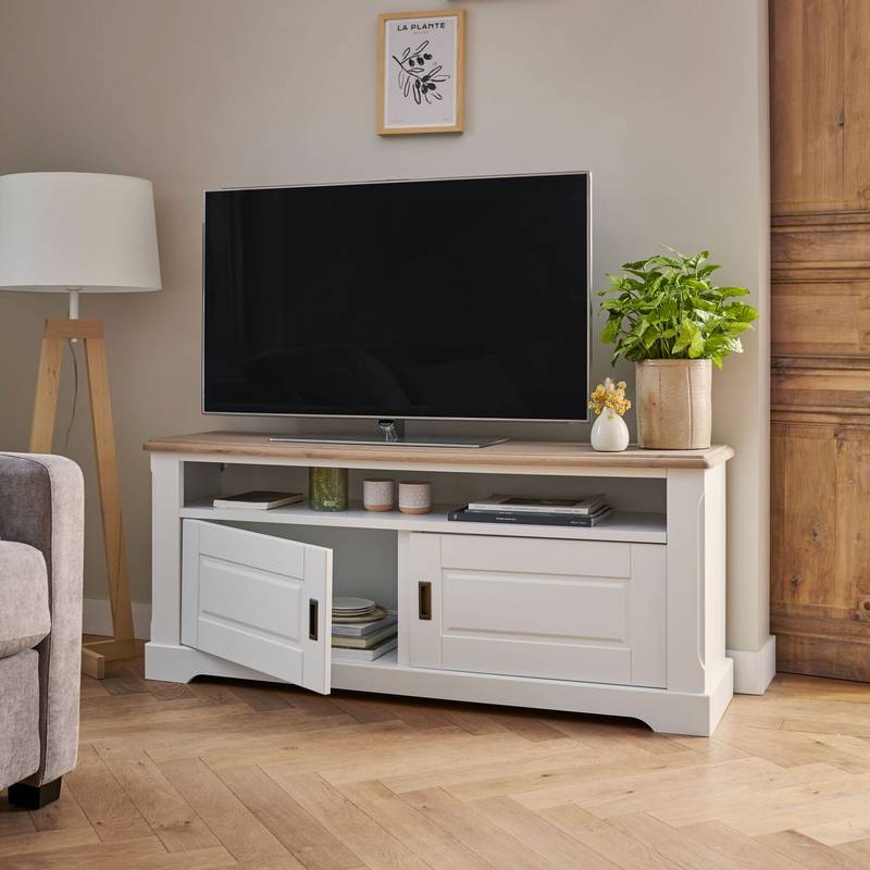 Apolline, le meuble tv bois blanc et bois clair
