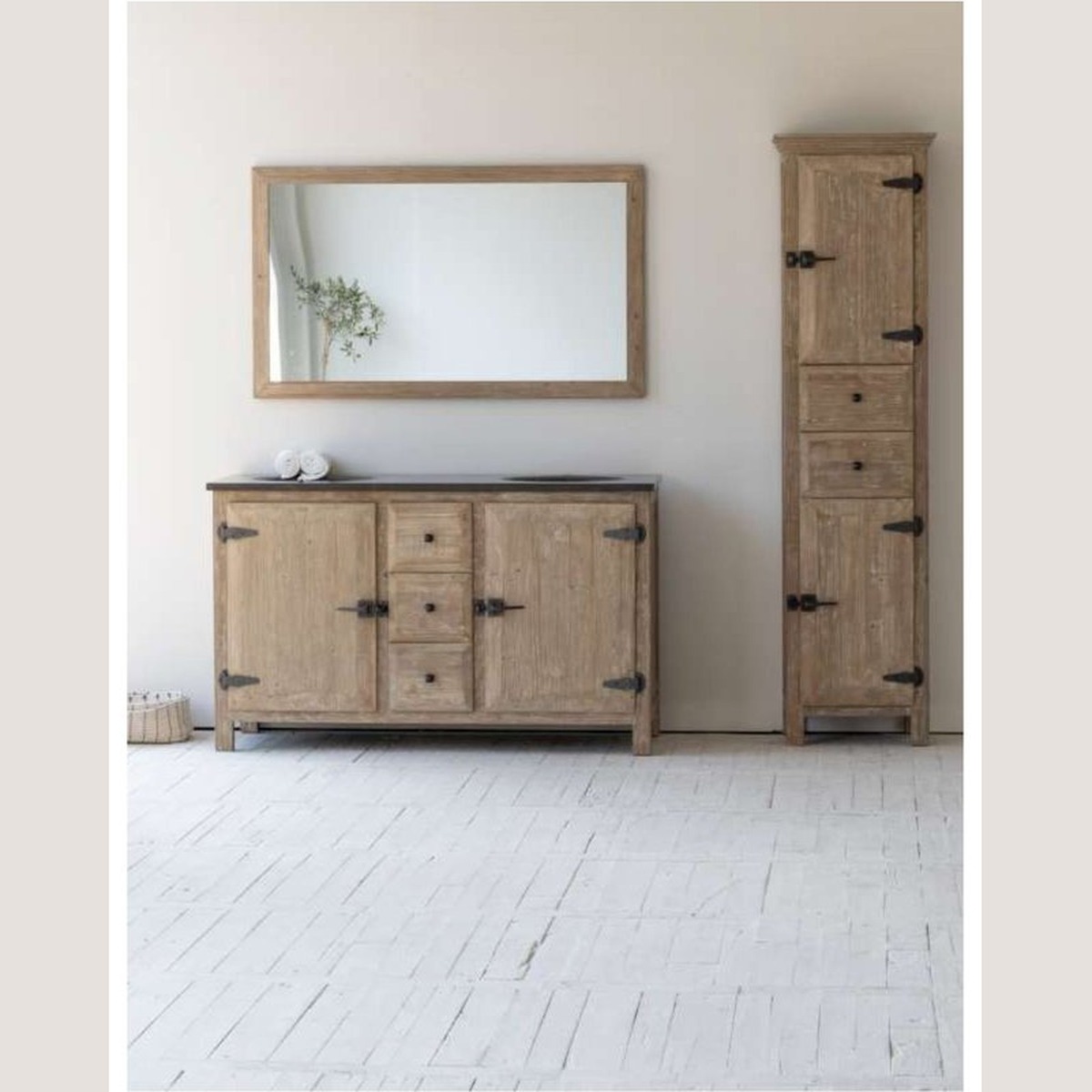 Grand meuble double vasque industriel haut de gamme