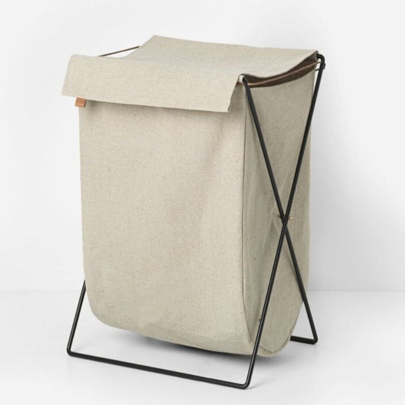 Panier à linge design Herman en coton et métal noir Ferm Living