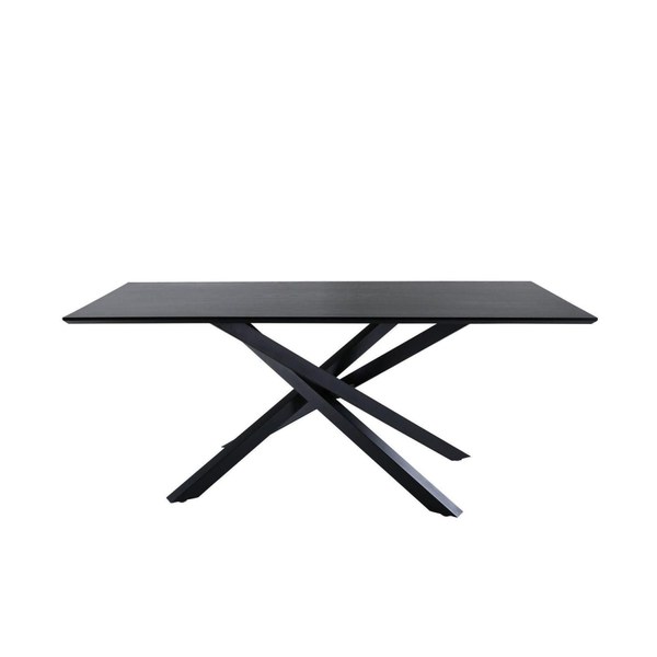 Table plateau bois et pied métal noir Piazza