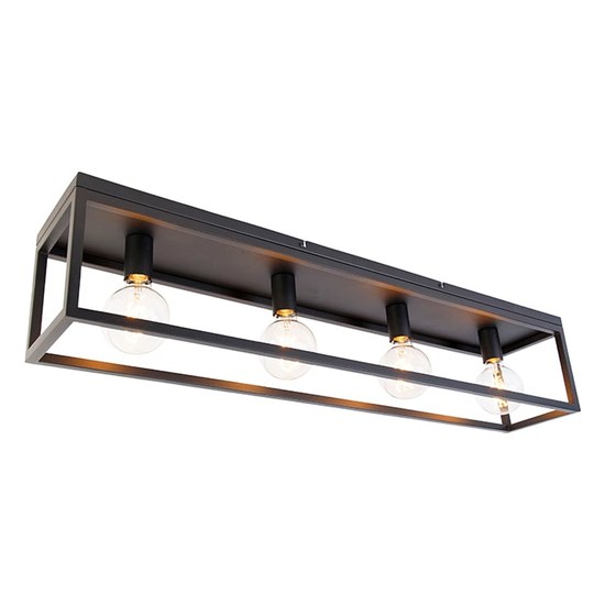 Plafonnier cage en acier noir