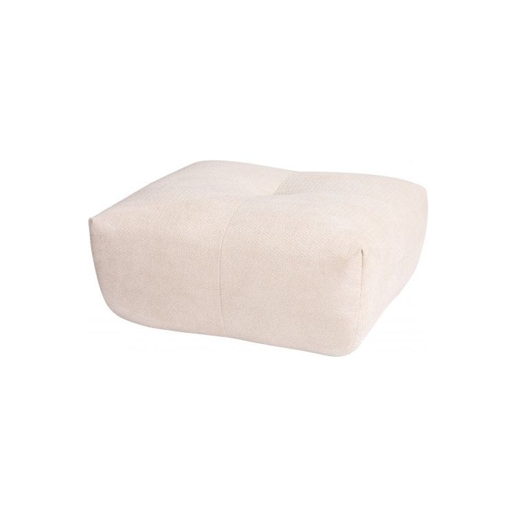 Pouf carré compressé en tissu beige Alba - Drawer