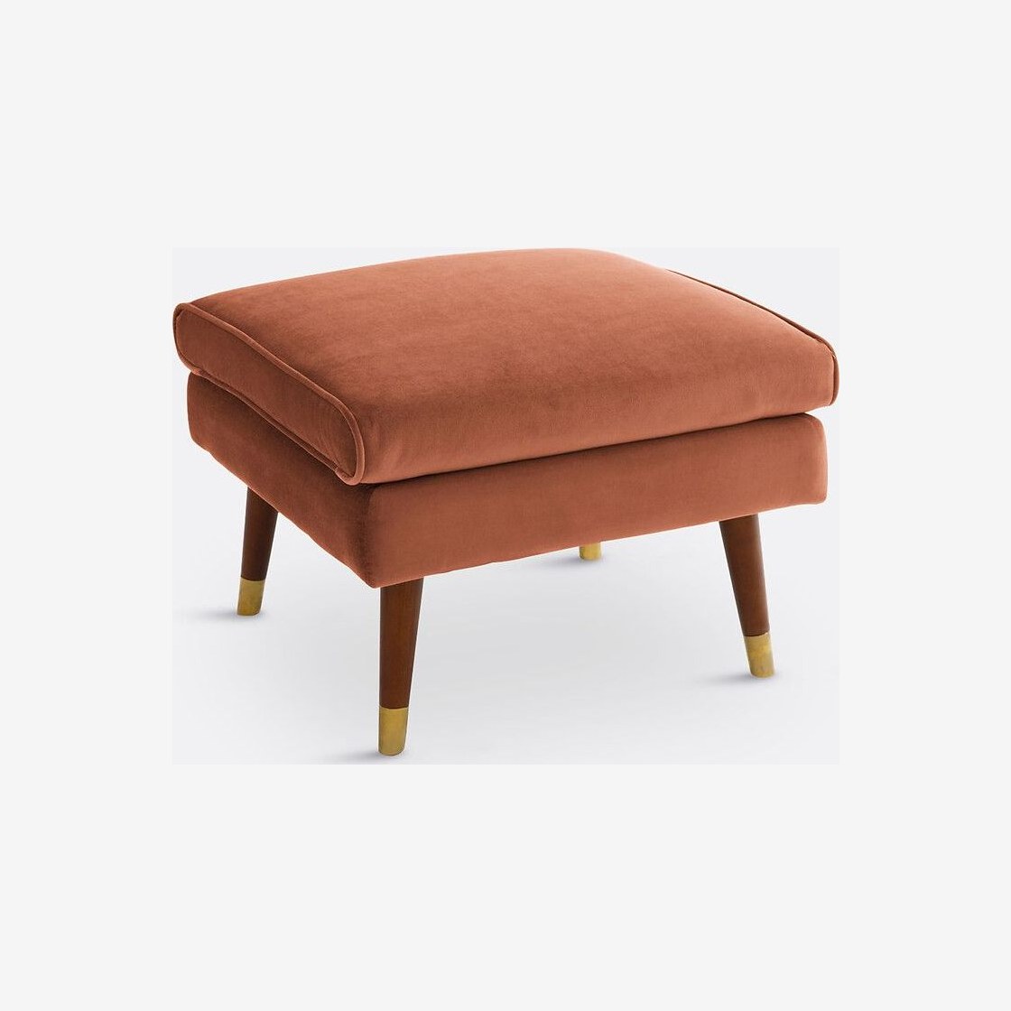 Pouf carré en velours terracotta Y - La Redoute