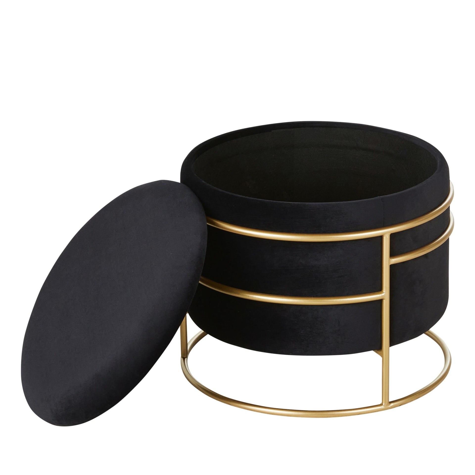 Pouf design noir Iliana Maisons du Monde ouvert Pouf design noir Iliana Maisons du Monde ouvert