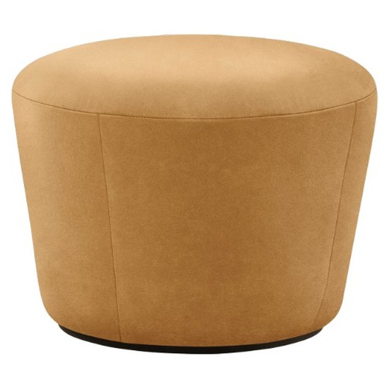 Pouf en cuir cognac Naïve Emko