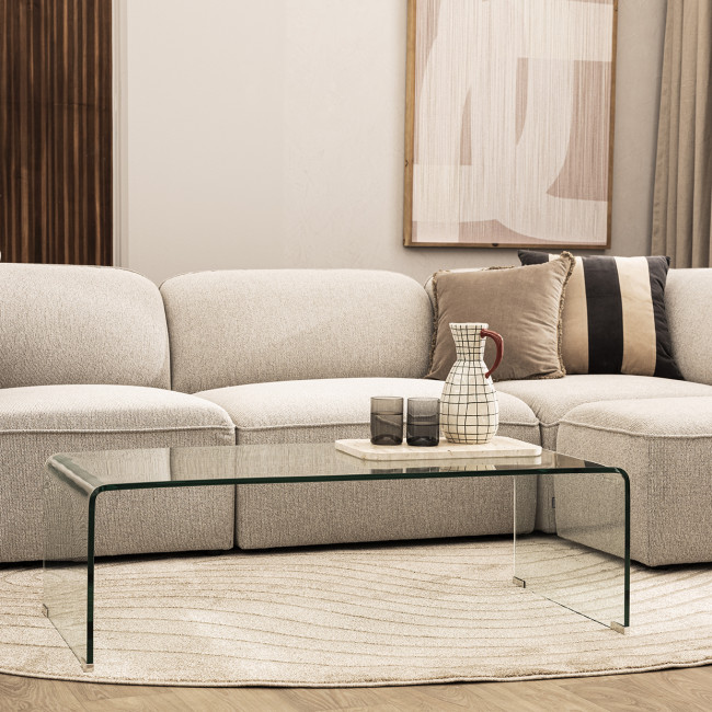 Table basse Nido en verre transparent Drawer