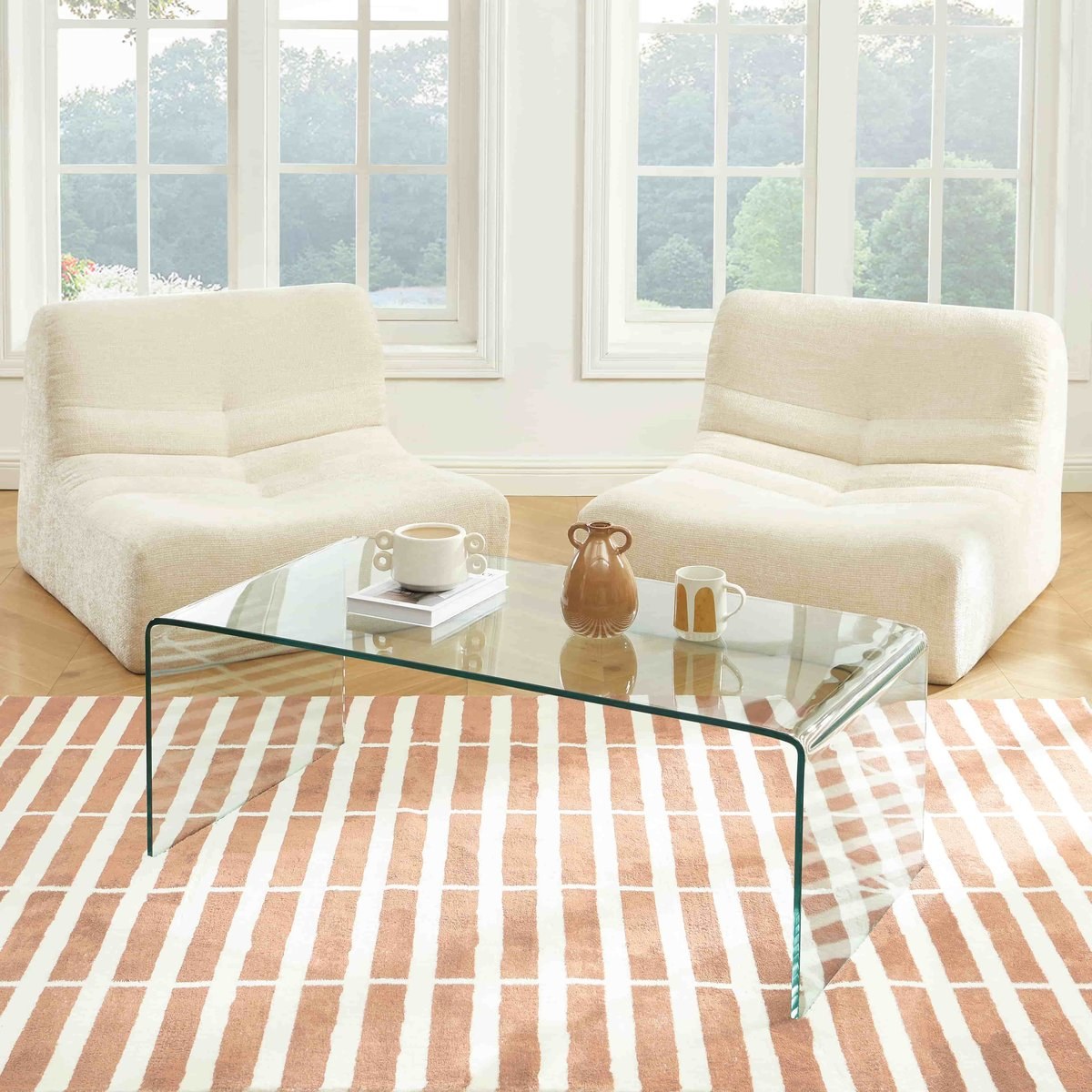 Table basse Ginza en verre trempe transparent