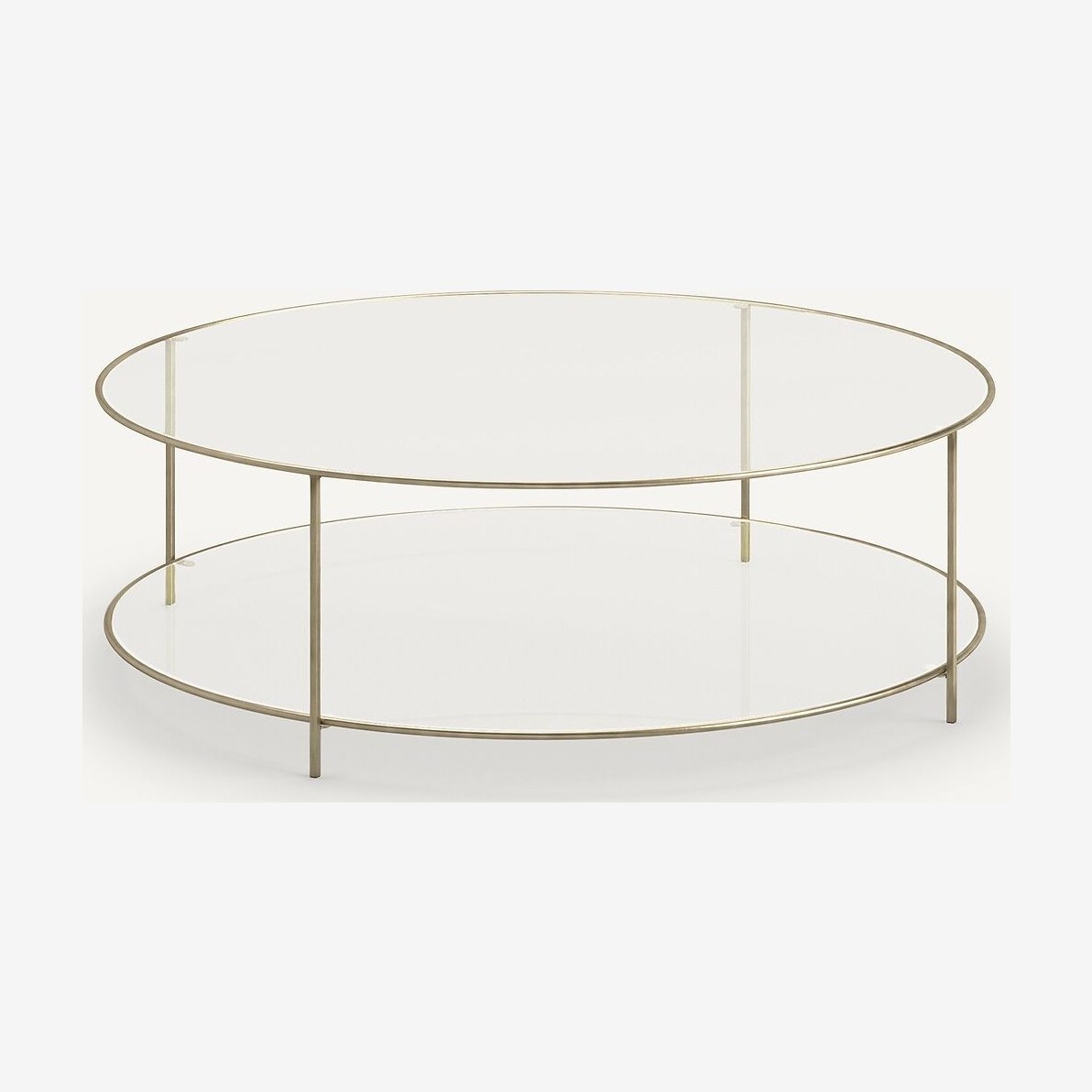 Table basse Sybil AM.PM en verre trempe et laiton vieilli