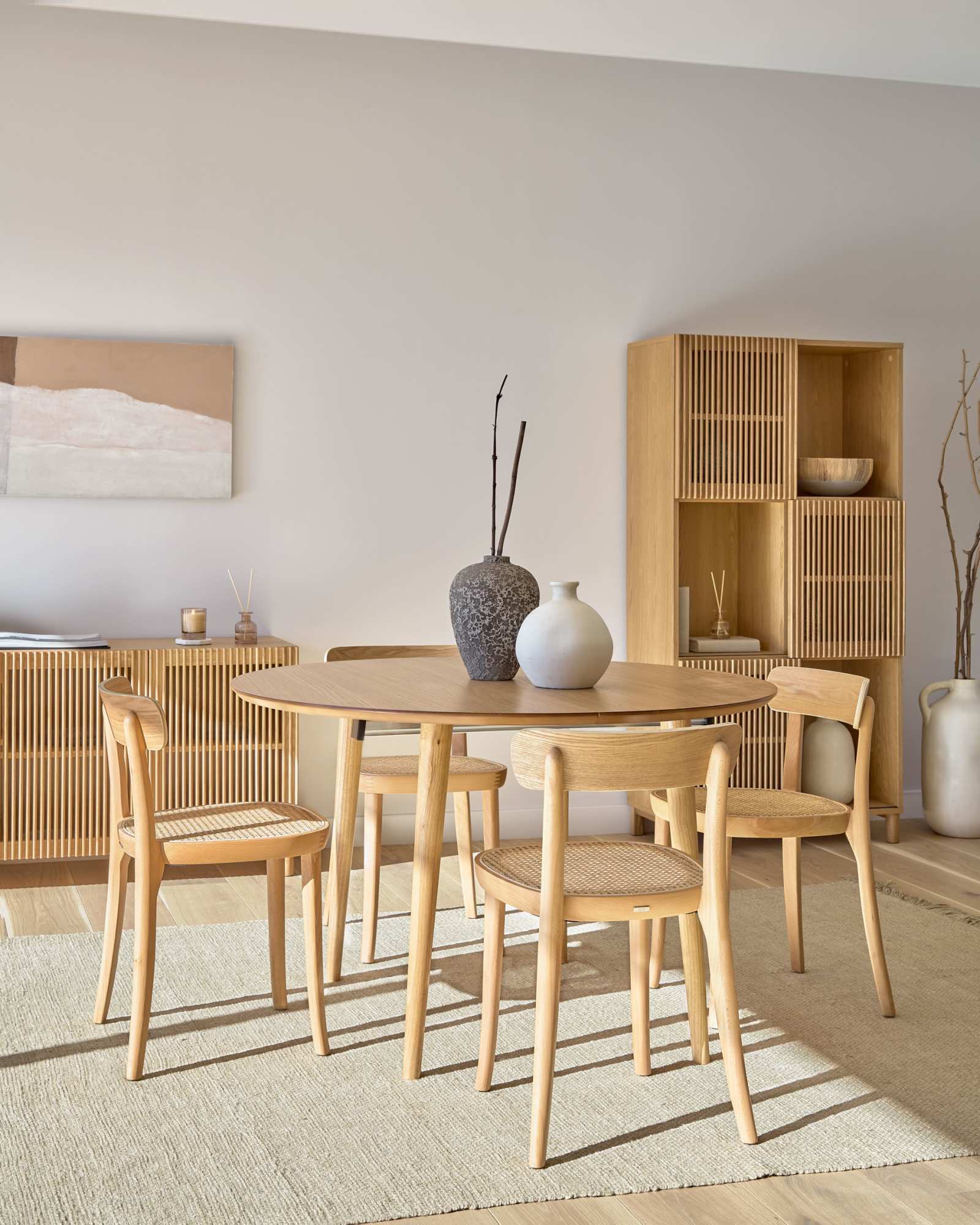 Table ronde scandinave extensible en bois