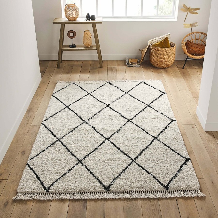 Tapis style berbère noir et blanc Jiraya La Redoute