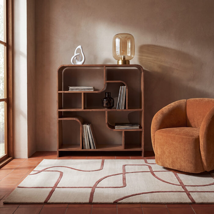 Tapis tufté écru et terracotta Fereol