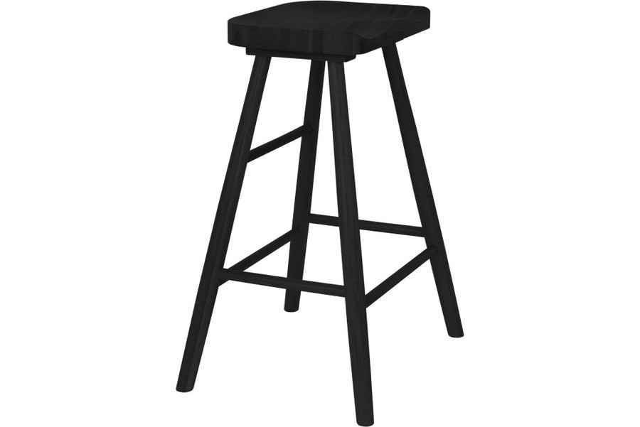 Tabouret de bar en chêne massif Vander en situation dans une cuisine