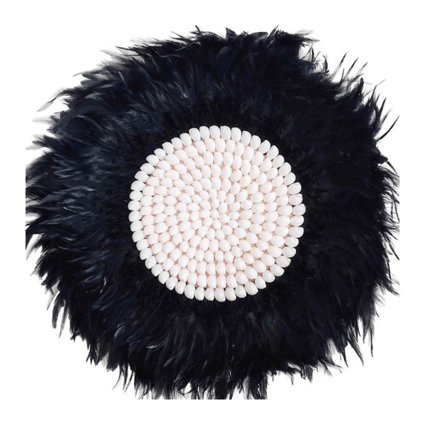 Jujuhat NORA plumes noires et coquillages blancs D50 Maisons du Monde