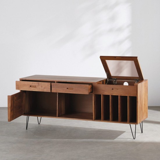 Buffet meuble à vinyles Gimmick en acacia, Maisons du Monde