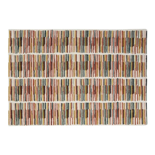 Tapis en laine tufté à rayures multicolores Moliceiros Maisons du Monde